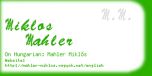 miklos mahler business card